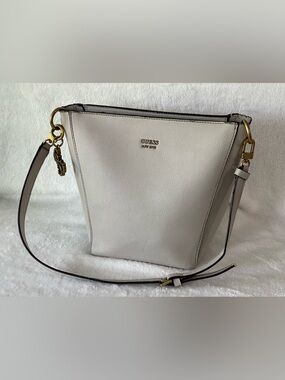 Guess Gray leather bucket, shoulder bag